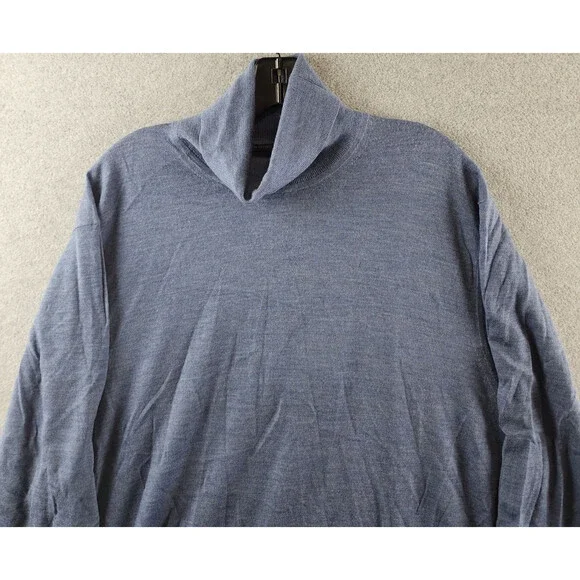 The Men's Store at Bloomingdale's Zegna Baruffa Wool Sweater Mens XXL Denim Blue - Picture 3 of 14